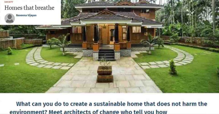 The Hindu's 2017 feature 'Homes that breathe' by Naveena Vijayan, on Thannal and India's natural earth homes.