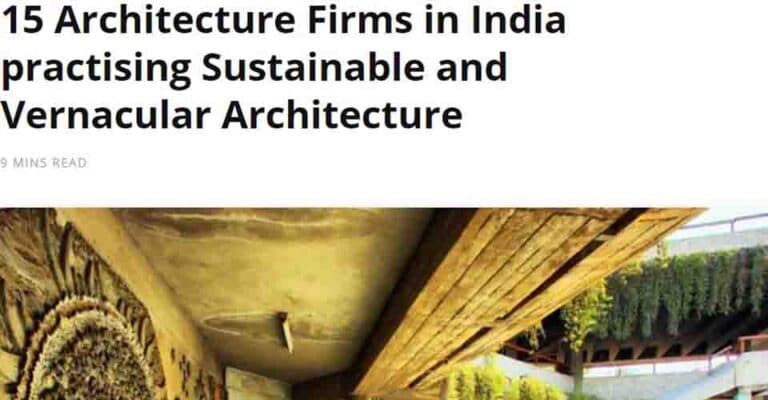 A Thannal earth-building interior — bamboo-domed ceiling, round skylight and a wall of hanging plants — featured by Re-Thinking The Future.