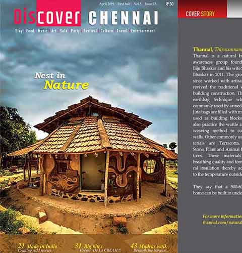 Thannal natural building in the news — Indian media feature 2