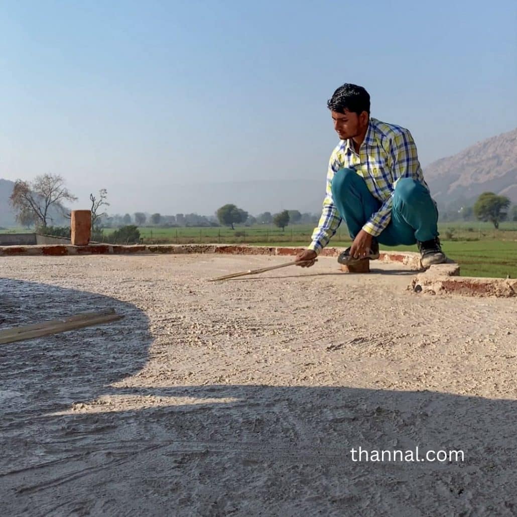Bagra Rajasthan Flat Lime Roofing system for Natural Buildings
