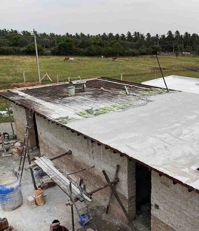 Flat limecrete roof India